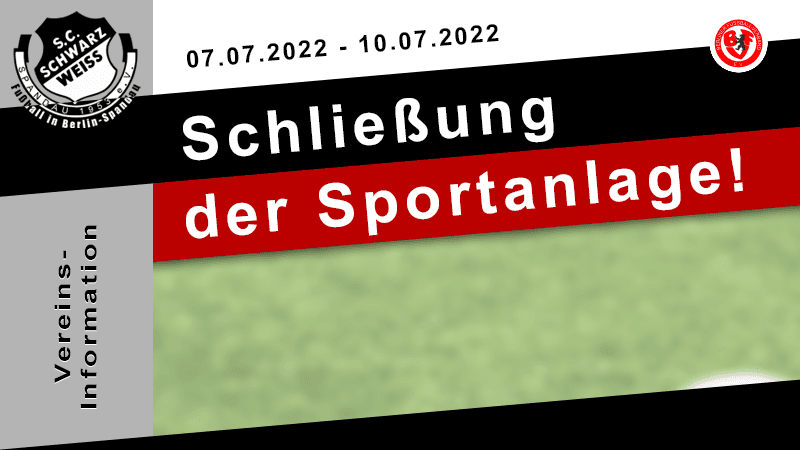 Schließung der Sportanlage im Juli post thumbnail image